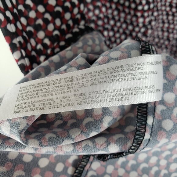 Eloquii Black White Red Dot Faux Wrap Crossover Surplice Career Blouse Size 18 - Picture 8 of 8